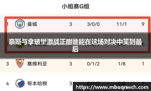 奈斯与拿玻里激战正酣谁能在这场对决中笑到最后